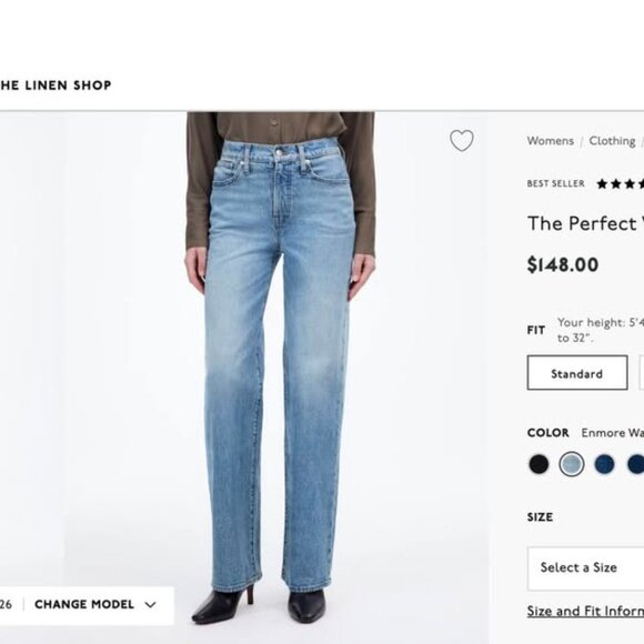 Madewell "The Perfect Vintage Wide-Leg Jean" in Enmore Wash (Size 27) - Picture 3 of 5